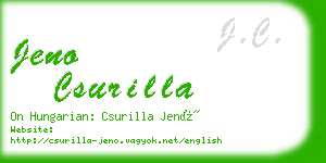 jeno csurilla business card